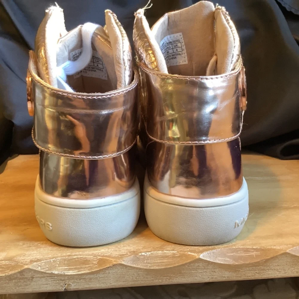 EUC Michael Kors Gold Embossed Ivy Lexie hi top‎ sneakers - Picture 6 of 13